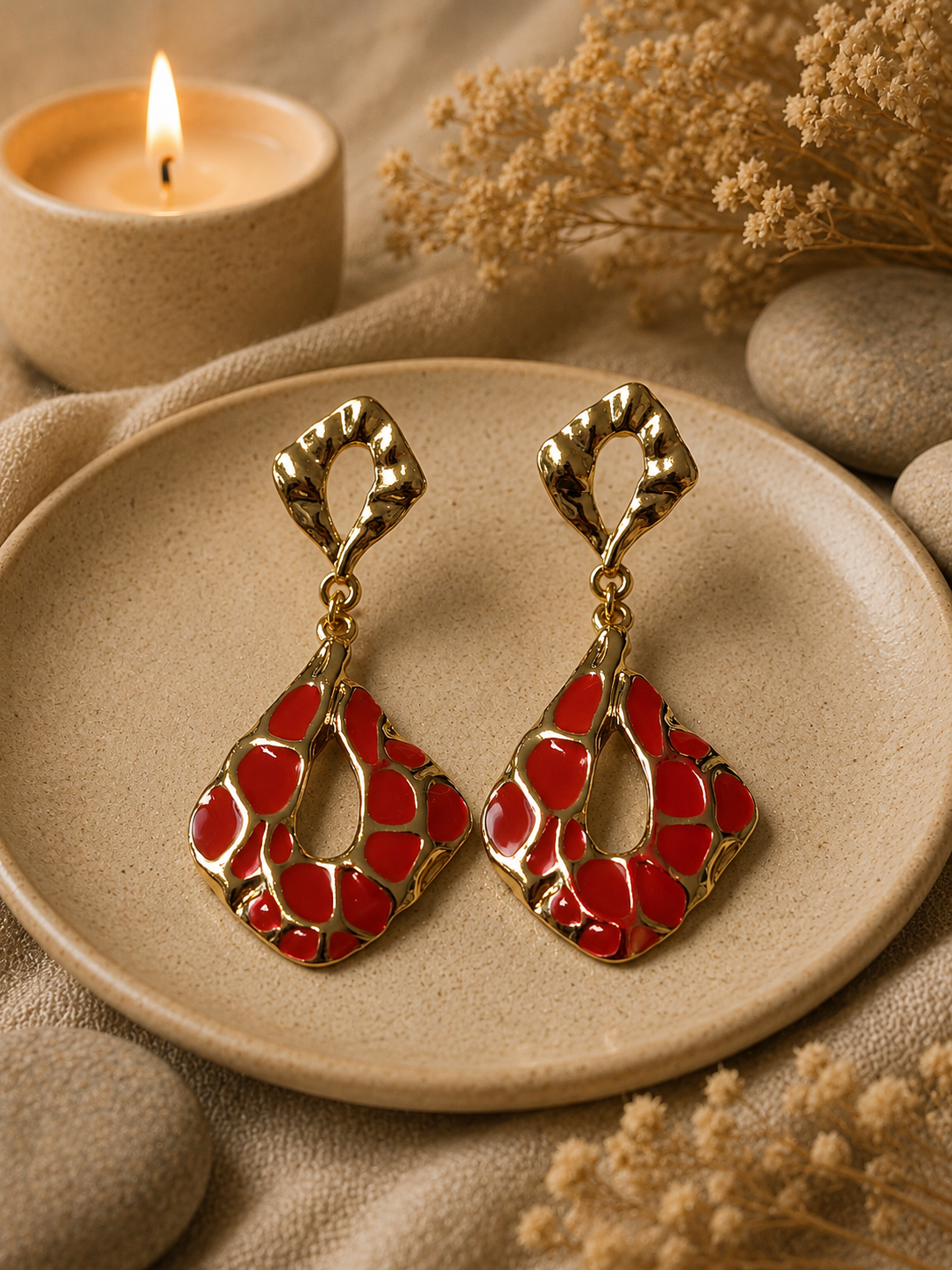 Boucles d'oreilles pendantes losange