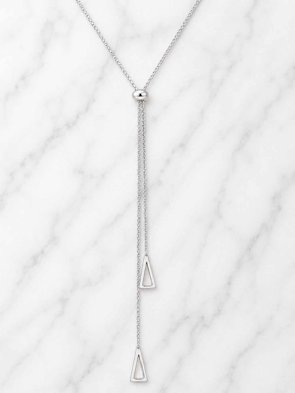 Collana in acciaio inossidabile a Y con forma geometrica