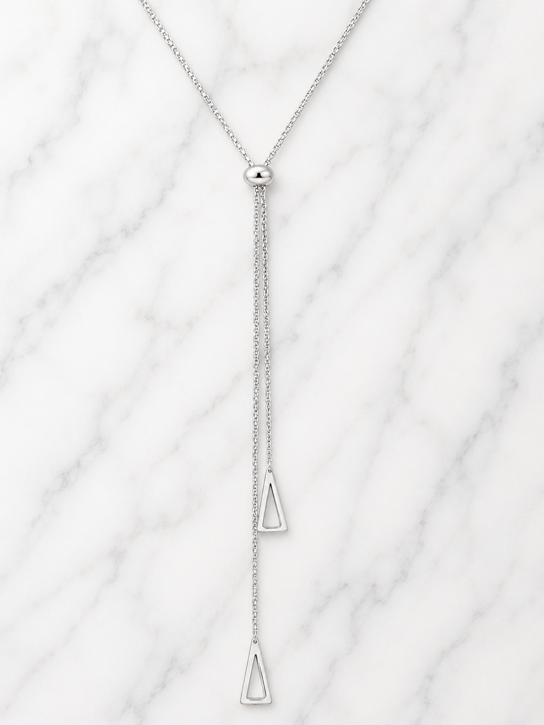Collana in acciaio inossidabile a Y con forma geometrica