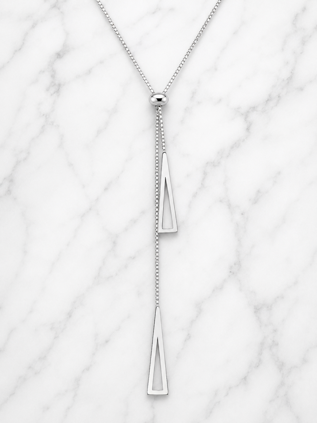 Collana in acciaio inossidabile a Y con forma geometrica
