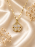 Collier Trèfle à 4 Feuilles Rotatif en Acier Inoxydable Doré – Porte-Bonheur