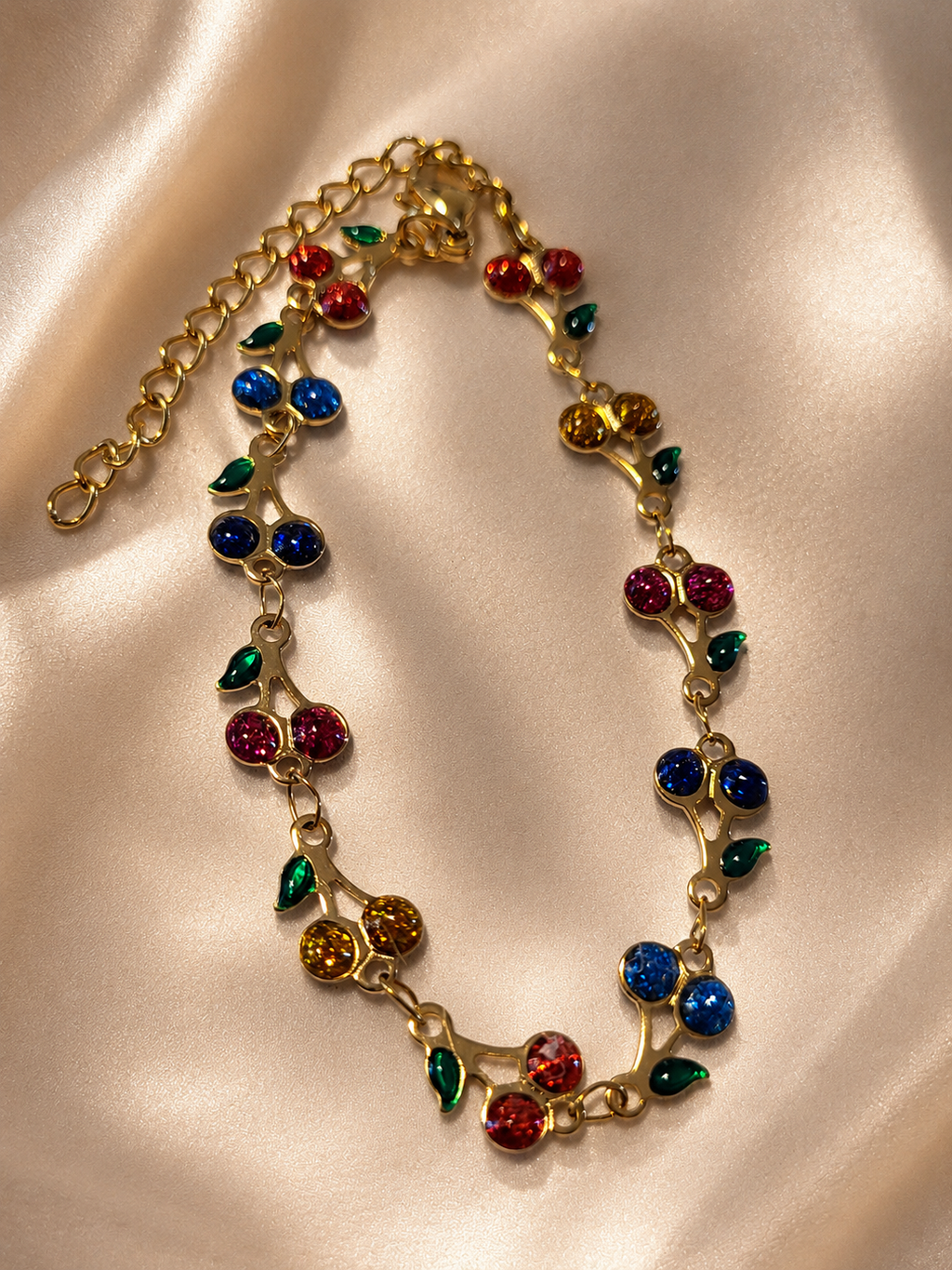 Bracelet acier inoxydable cerise