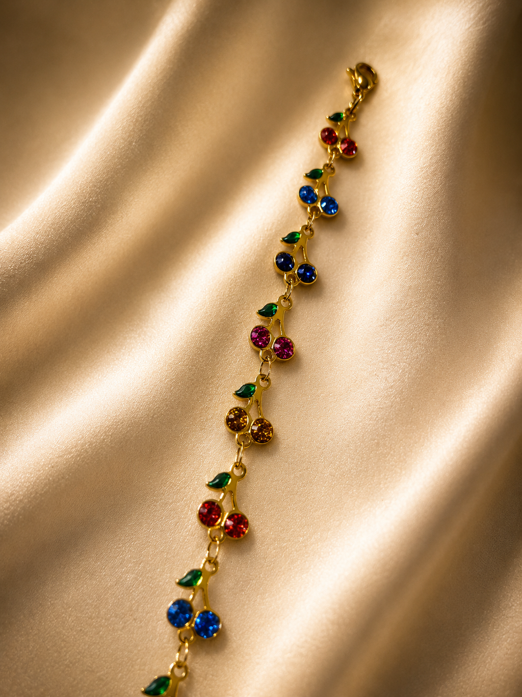 Bracelet acier inoxydable cerise