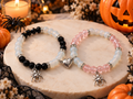 Duo de Bracelets d’Amitié Halloween – Cœur Aimanté et Araignées