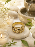 Bague en acier inoxydable fleur ajourée taille 8