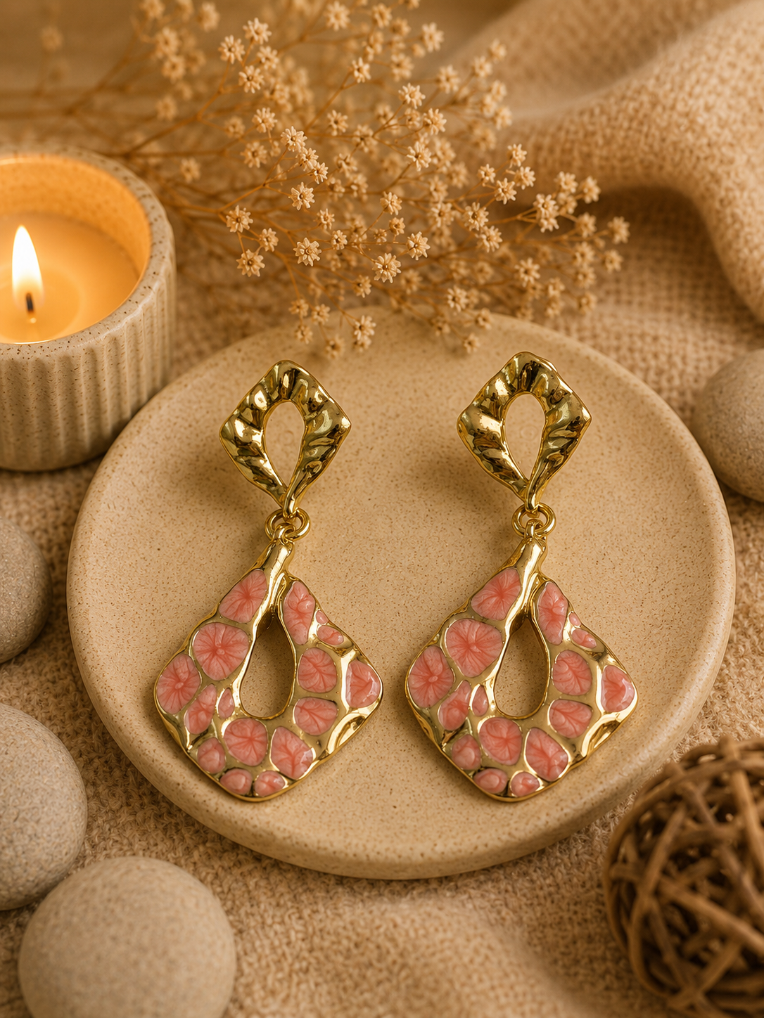 Boucles d'oreilles pendantes losange