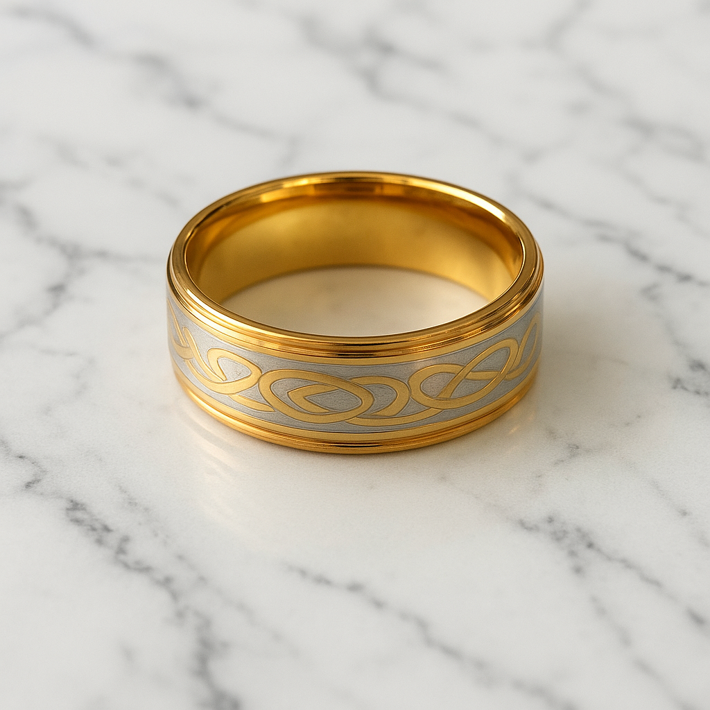 Bague homme celtique doré taille 12 - 21,4 mm