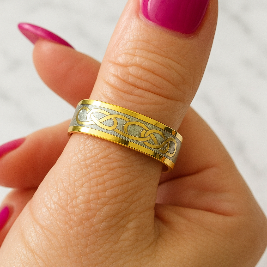 Bague homme celtique doré taille 12 - 21,4 mm