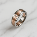Bague homme acier inoxydable argenté taille 62 - 19,8 mm